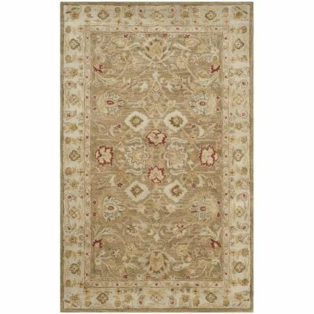 SAFAVIEH 4 x 6 ft. Small Rectangle Traditional Antiquity- Brown and Beige Hand Tufted Rug AT822B-4